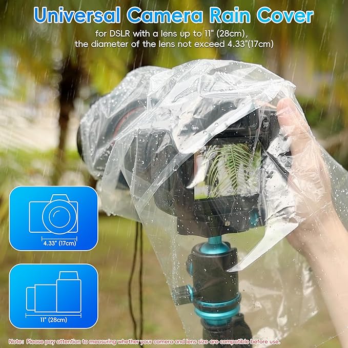 2 Pack Camera Rain Cover Clear Sleeve Protector for Sony A7R V A7 IV A7S III II A6700 A6600 A6500 A6400 A6300 A6100 A6000 A7C Nikon Z8 Z5 Z50 Z30 Z7 Z6 II D780 D7500 D5600 D3500 P1000