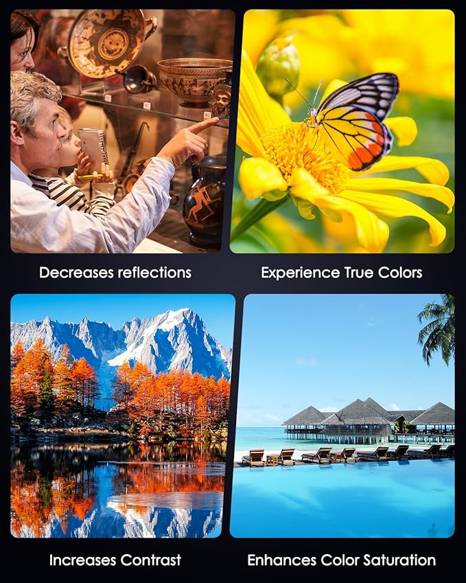 AMIR 52MM Clip-on CPL Phone Camera Lens Filter, Circular Polarizer Filter, Phone Lens Filter Kit Compatible with iPhone 17 16 15 14 13 12, Google Pixel and Other Android Smart Phones