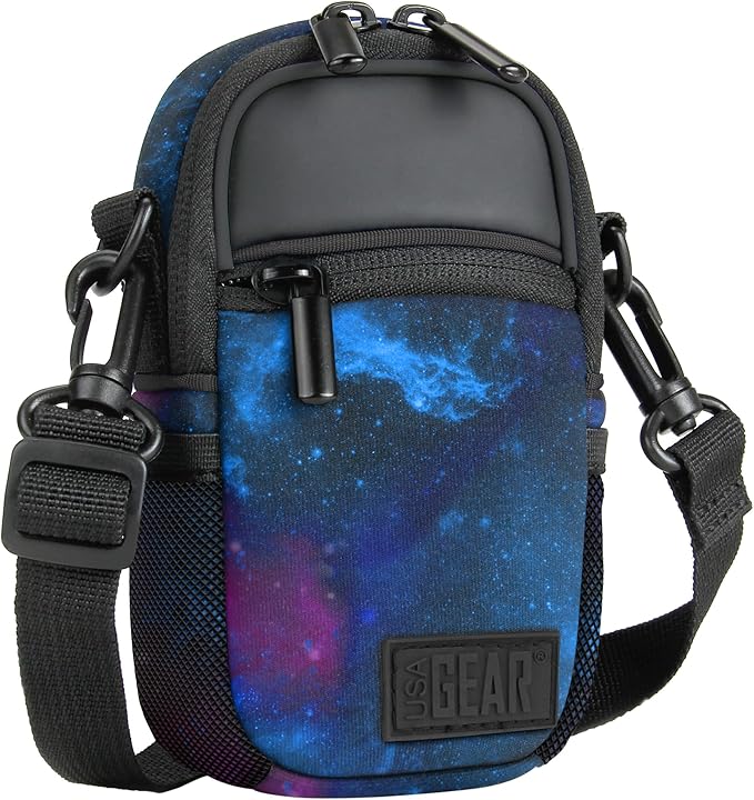 USA Gear Compact Camera Case Point & Shoot Camera Bag with Accessory Pockets, Rain Cover & Shoulder Strap Works W/Sony CyberShot, Canon PowerShot ELPH, Nikon COOLPIX, Olympus & More