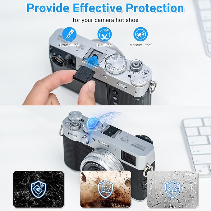 Camera Hot Shoe Cover Protector Cap for Fujifilm Fuji X Half X100VI XT50 XS20 XH2 X-T30 III XT20 XT10 XE5 XE4 XE3 XE2S XT4 XT200 XT100 X100V X100F X100T GFX100RF GFX 100S 100 50R 50S II X-Pro3 XPro2
