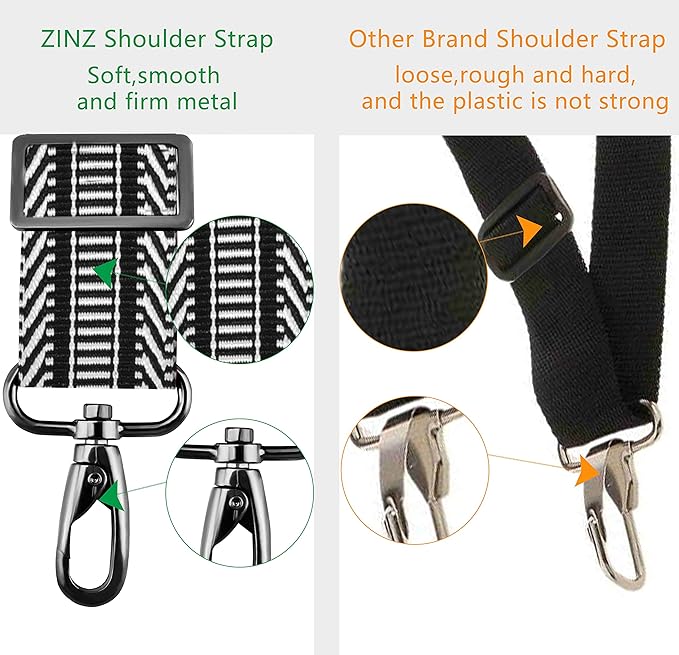 ZINZ Shoulder Strap 58" Ultra-Thick Fixed Padded and Adjustable Buckles Crossbody Strap for Briefcase Laptop Bag Luggage