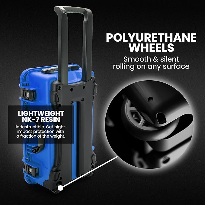 NANUK 935 Hard Case – Waterproof Equipment Case with Wheels, 22” x 14” x 9” – Dustproof and Impact Resistant, Airline Carry-On Approved - Blue