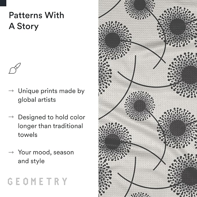 GEOMETRY Kitchen Tea Towels - Quick Dry Microfiber Dish Towels for Kitchen Linen Breeze, 18" x 30" 2 Pack
