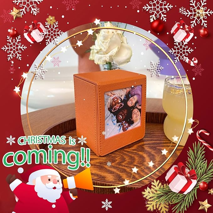 WOGOZAN Picture Holder Case for Fujifilm Instax Link Square SQ40 SQ1 SQ6 SQ10 SQ20 SP-3 Instant 2.9x3.4 Inches Film Camera Accessories Photo Pouch Protection Case Can Hold 80 Films (Only One)- Brown