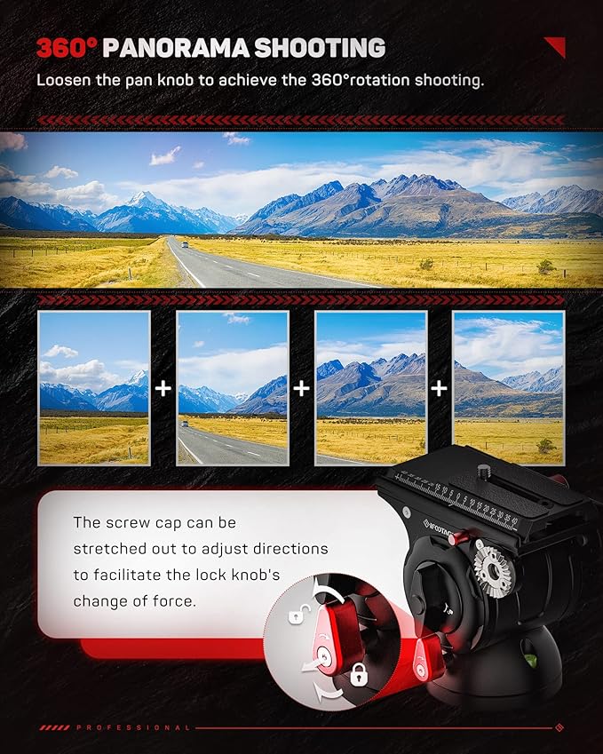 IFOOTAGE Video Fluid Head Komodo K5S, Aluminum Video Head for Tripod Monopod, Camera Fluid Head Mount for DSLR Camera, Camcorder, Monopod & Tripod, Payload 5KG/11LB