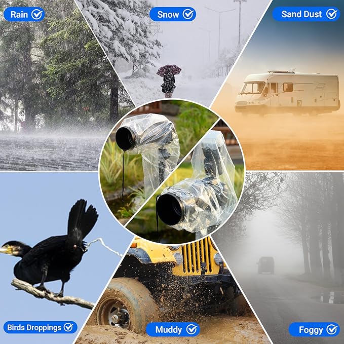 1+1 Camera Rain Cover Without/with Flash for Canon EOS 4000D 90D 80D 77D 70D 5D 6D 7D Rebel T8i T7i T7 T6i T6 T5i for Nikon D500 D610 D750 D800 D7500 D7200 D5600 D3500 D3400 for Sony A7R A7S A7C