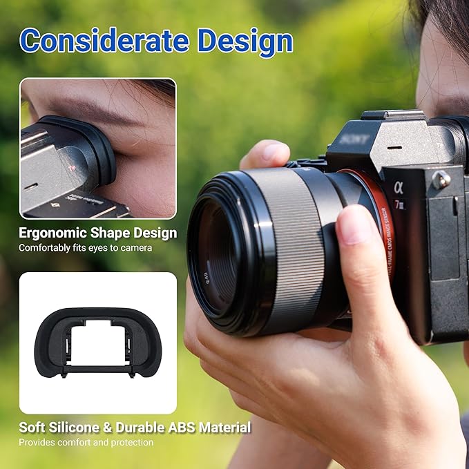 JJC 2-Pack FDA-EP18 Eyecup Eyepiece Eye Cup for Sony A7 A7II A7III A7R A7RII A7RIII A7RIV A7S A7SII A9 A99II A58 for Sony A7 A7 II A7 III A7R A7R II A7R III A7R IV A7S A7S II A99 II A58 Camera