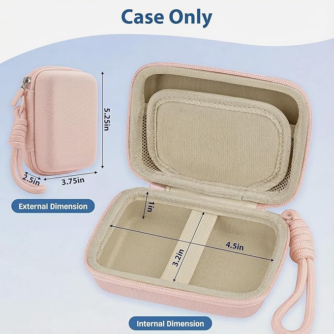 Digital Camera Case for CAMKORY/KODAK PIXPRO FZ45/FZ55/Canon IXUS 285 HS/AbergBest/Sony DSCW800/DSCW830 - Small Travel Compact Camera Holder with Mesh Pocket for SD Card & Accessories (Rose Gold)
