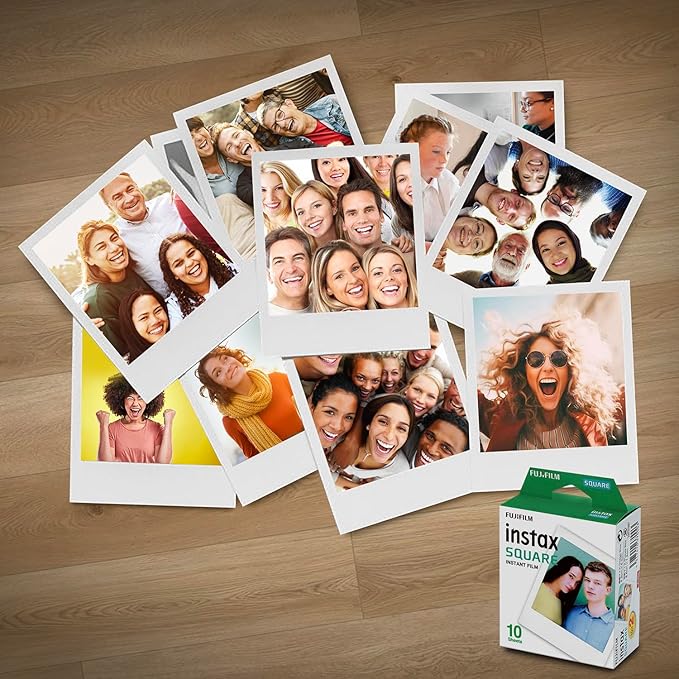 Fujifilm Instax Square Instant Film - 10 Exposures - for use with The Fujifilm instax Square Instant Camera + Quality Photo Microfiber Cloth