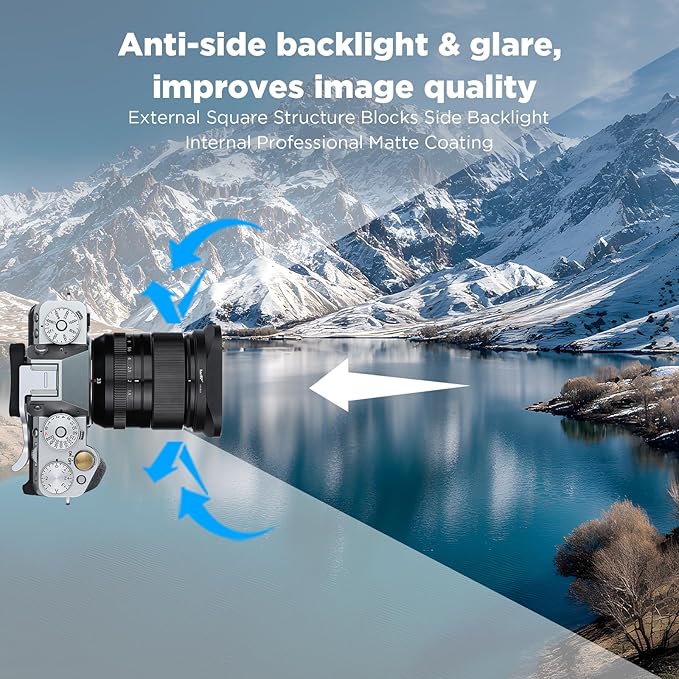 Haoge Metal Square Bayonet Lens Hood for Fuji New XF 23mm f/1.4 R LM WR,XF33mm F1.4 R WR Lens Replaces Fujifilm LH-XF23-II, on X-T4 X-T5 X-Pro3 X-S20 XE4 Camera