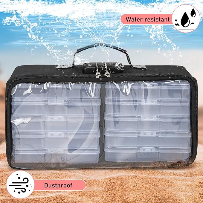 IBVIVIC Photo Storage Box with 10 Inner 4" x 6" Photo Case (Clear), Photo Box Organizer with Lock, Portable Photo Storage Containers with Transparent Cover
