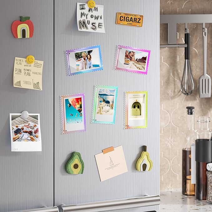 WINKINE Polaroid Magnets Frame for Refrigerator, Instax Frame for Fujifilm Instax Mini & Polaroid Film, Mini Picture Frames 2x3, Fridge Magnetic Photo Frames