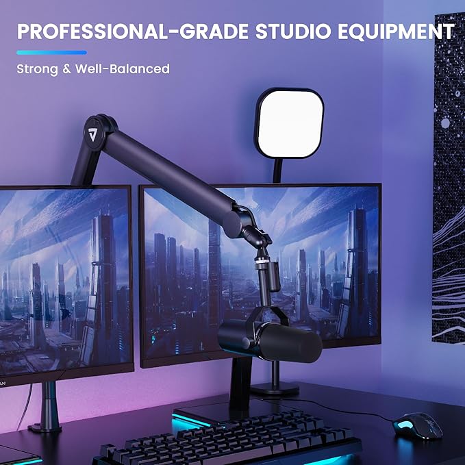 Boom Arm Stand THRONMAX S8 Mic Stand for Game Streaming and Broadcasting/Sturdy and Universal Mic Arm with 1/4“，3/8" to 5/8" Adapter，All-Metal and Fully Adjustable Mic Arm
