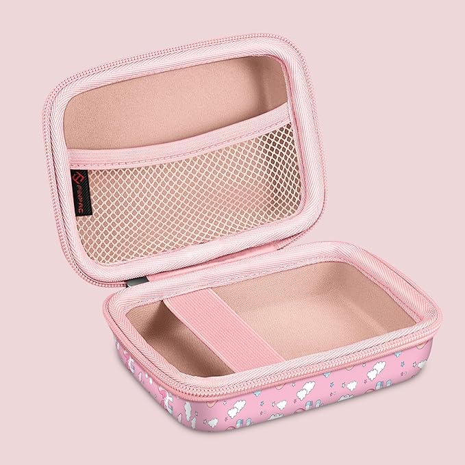 FINTIE Kids Camera Case Compatible with Goopow/Seckton/Dylanto/Mgaolo/Masterbee/CIMELR/Desuccus Kids Digital Camera Toys, Children Carrying Bag, Birthday Festival Gift, Pink Horse