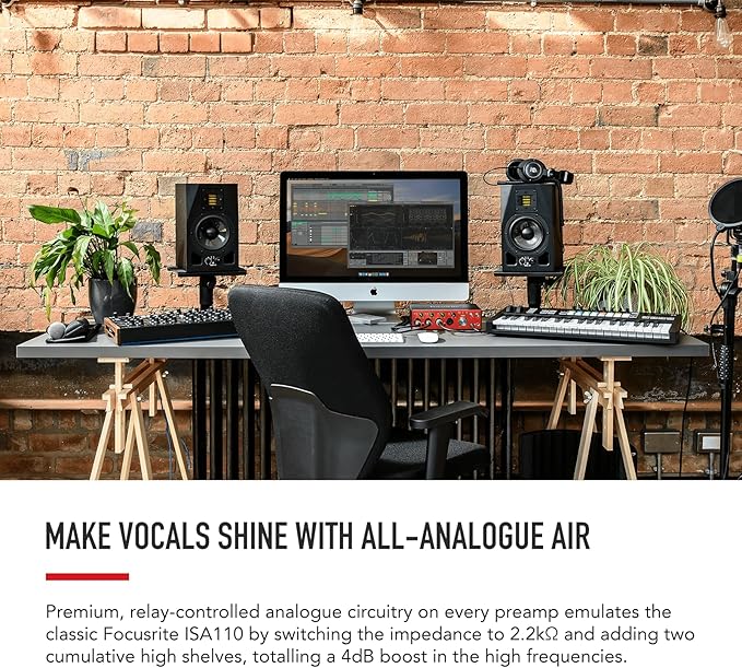 Focusrite Clarett+ 4Pre USB Studio-Grade Audio Interface for Music Makers — Four Low-Noise, Low-Distortion Mic Preamps providing True-To-Life Sound