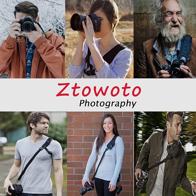 ztowoto Camera Shoulder Double Strap Harness Quick Release Adjustable Dual Camera Tether Strap with Safety Tether and Lens Cleaning Cloth for DSLR SLR Camera