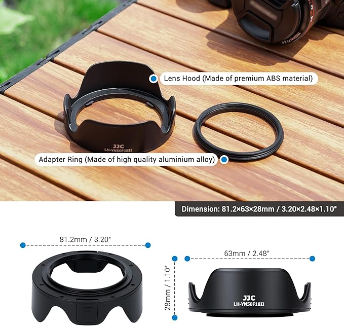 White Lens Hood for Yongnuo YN 50mm f/1.8 II Lens, Reversible Lens Shade Protector Compatible with 58mm Filter or Lens Cap