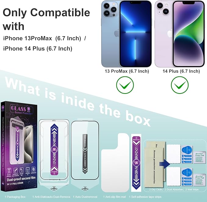 SHANG PIN JIA 2 Pack Screen Protector Tempered Glass for iPhone 12 Pro Max 6.7-Inch Auto Dust Removal, No Bubbles, High Definition Clear, Easy Installation