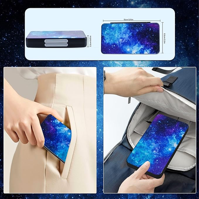 RHOTALL Game Card Case for Nintendo Switch/OLED/Lite/2 , Storage Card Box with 48 Game Cards Cartridge and 24 SD Cards Slots, Switch Games Holder with Magnetic Design - Starry sky