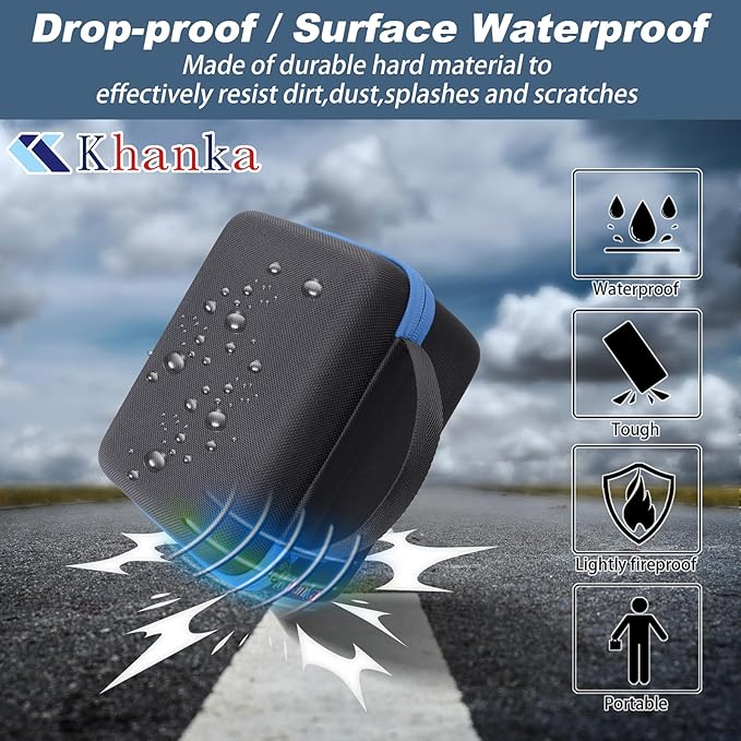 khanka Hard Carrying Case for Polaroid Now 3rd Gen I-Type,Now+ 3rd,Now 2nd,Now+ 2nd Gen,Flip,Originals Now I-Type,Originals Now+,I-2,OneStep+,OneStep 2 Instant Film Camera(Blue Zipper)