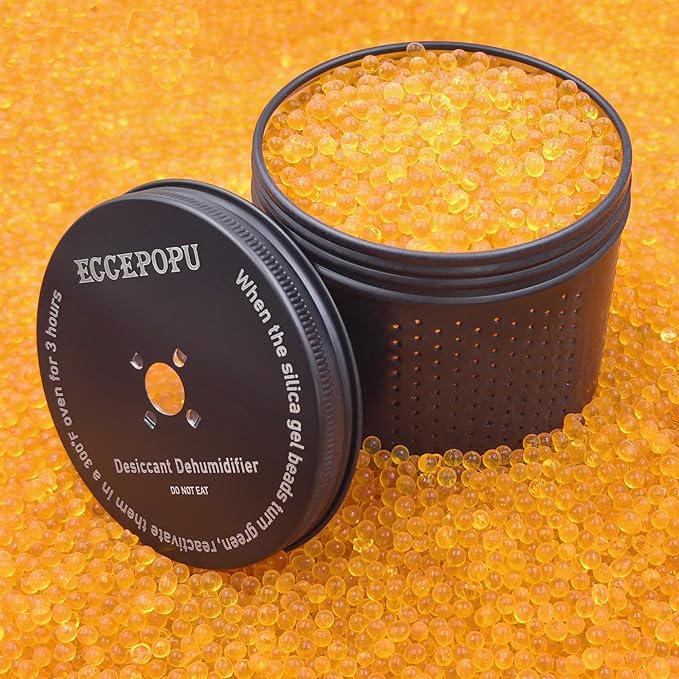 Gun Safe Dehumidifier 200g - Silica Gel Desiccant Canister, Moisture Absorber for Gun Cabinets & Safes, Protect 80 Cubic Feet, Black, Aluminum Shell