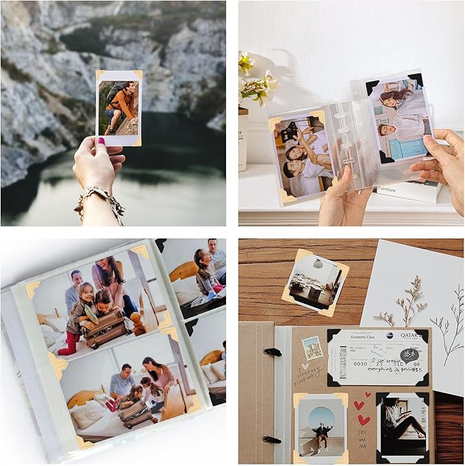 LOGJAM 810 Pcs Photo Corner Stickers, Self Adhesive Picture Corners for DIY Scrapbook Album Journal Memory Books 20 Sheets