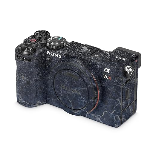 Camera Skin Compatible with Sony Alpha 7CR Camera (2023) - Dark Shimmer Marble - Premium 3M Vinyl Protective Wrap Decal Cover - Easy to Apply | Crafted in The USA by MightySkins