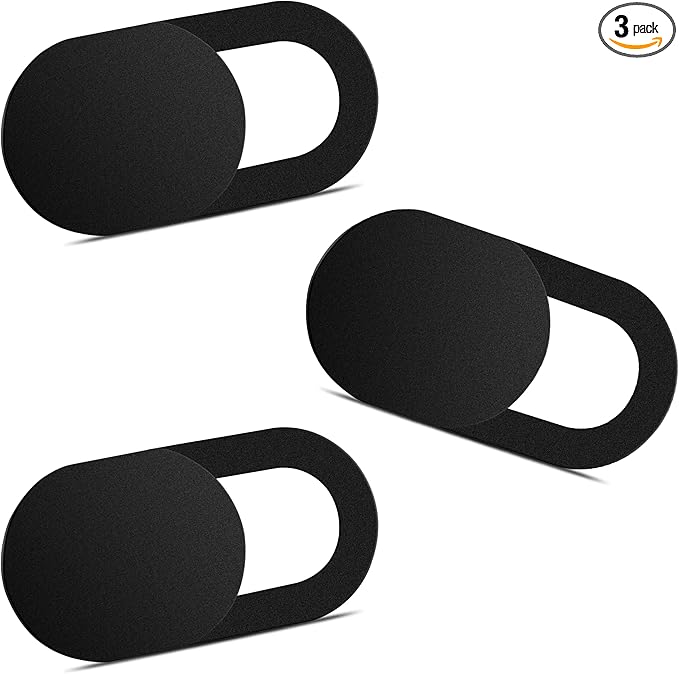 Webcam Cover (3 Pack), 0.03 inch Ultra Thin Laptop Camera Cover Slide for iPhone iPad MacBook Pro Computer iMac Cell Phone PC Accessories Camera Blocker Slider, Great for Privacy - Black