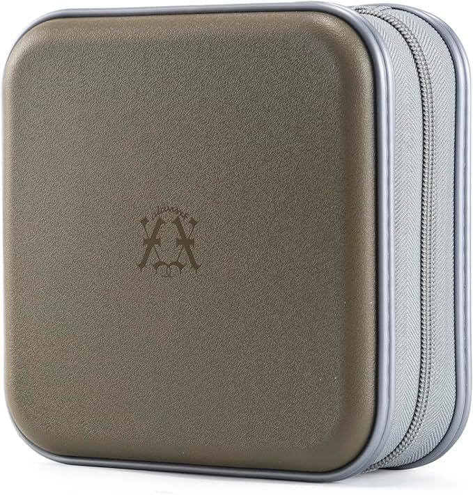 alavisxf xx CD Case, 48 Capacity Hard Plastic DVD Case Portable Zipper CD Case Holder Large Storage Disc Wallet Bag for Car Home Travel (Olive Green, 48 Capacity)