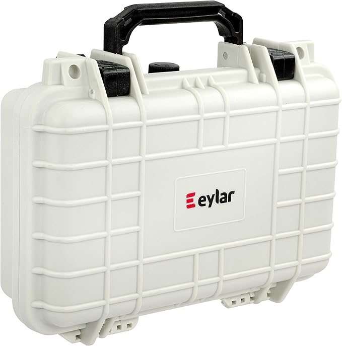 Eylar Protective Gear and Camera Hard Case Waterproof Dry Box with Foam 11.6 Inch 8.3 Inch 3.8 Inch (White)