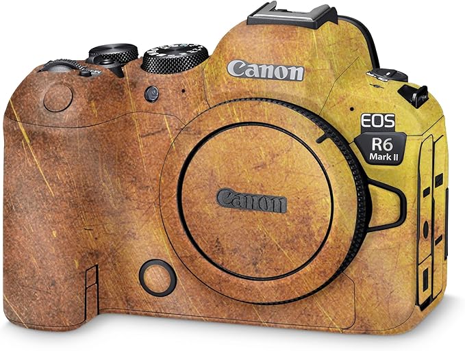 Glossy Glitter Camera Skin Compatible with Canon EOS R6 Mark II Camera (2022) - Textured Gold - Premium 3M Vinyl Protective Wrap Decal Cover - Easy to Apply | Crafted in The USA by MightySkins