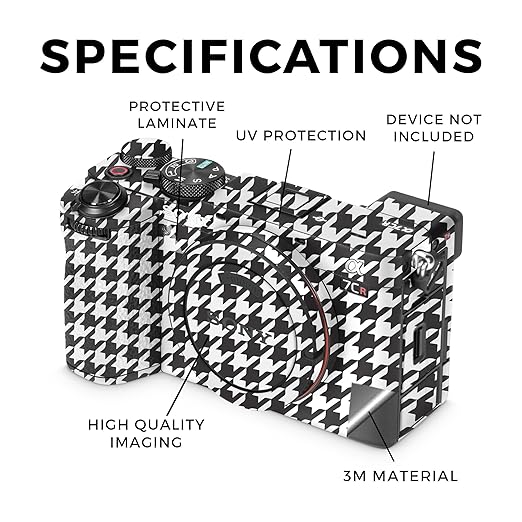 Camera Skin Compatible with Sony Alpha 7CR Camera (2023) - Houndstooth - Premium 3M Vinyl Protective Wrap Decal Cover - Easy to Apply | Crafted in The USA by MightySkins
