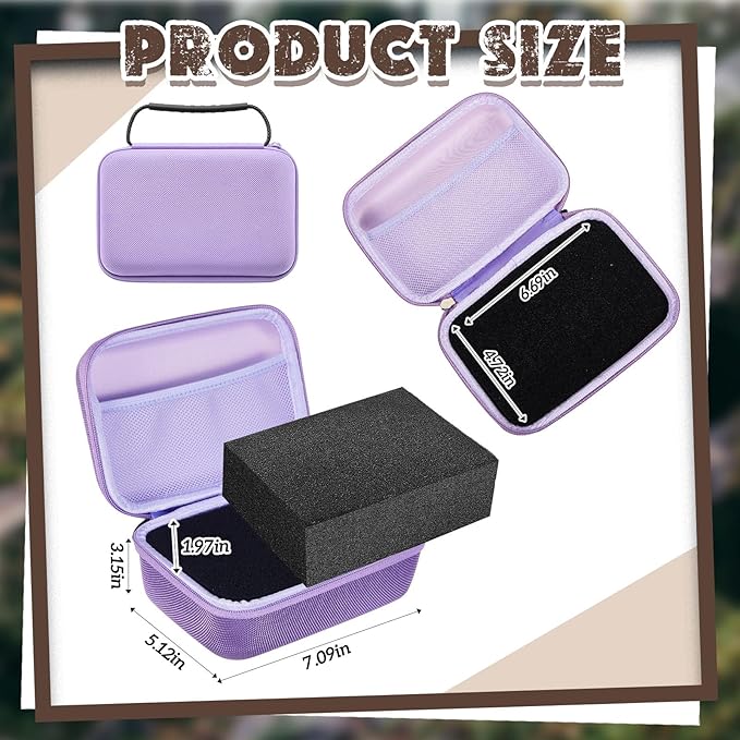Relaxweex EVA Hard Case with Customizable Foam 7.1 x 4.7 x 3.1 Inch Protective EVA Carrying Case Shockproof Outdoor for Camera, Digital Products, Electronic Instruments with Knife, Purple
