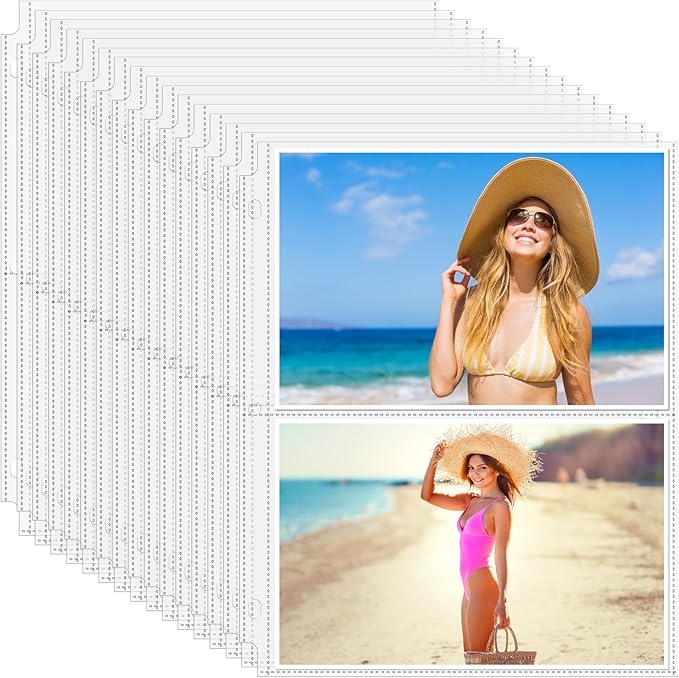 Feifeiya Feifeiya 150 Pack 5 x 7 Photo Sleeves for 3 Ring Binder(for 600 Pictures) archival Photo Page Protectors Holds Clear Plastic Refill Pages Plastic Album Refill Pages