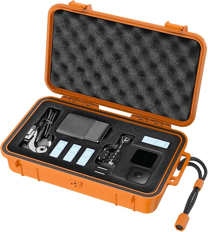 Smatree Waterproof Hard Compact Case Compatible for Gopro Hero 13/12/11/10/9/8/7/6/5/2018/AKASO Brave 7 LE/DJI Osmo Action 5 Pro/4, Portable,Shock,Durable(Camera and Accessories NOT Included)(Yellow)