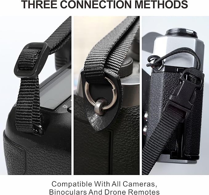 Padwa Lifestyle Boho Blue Camera Strap - 2" Full Grain Leather Ends Camera Straps for Photographers, Vintage Embroidered Cotton Weave Soft Suede Fabric Padded Strap Quick Release fits All Cameras