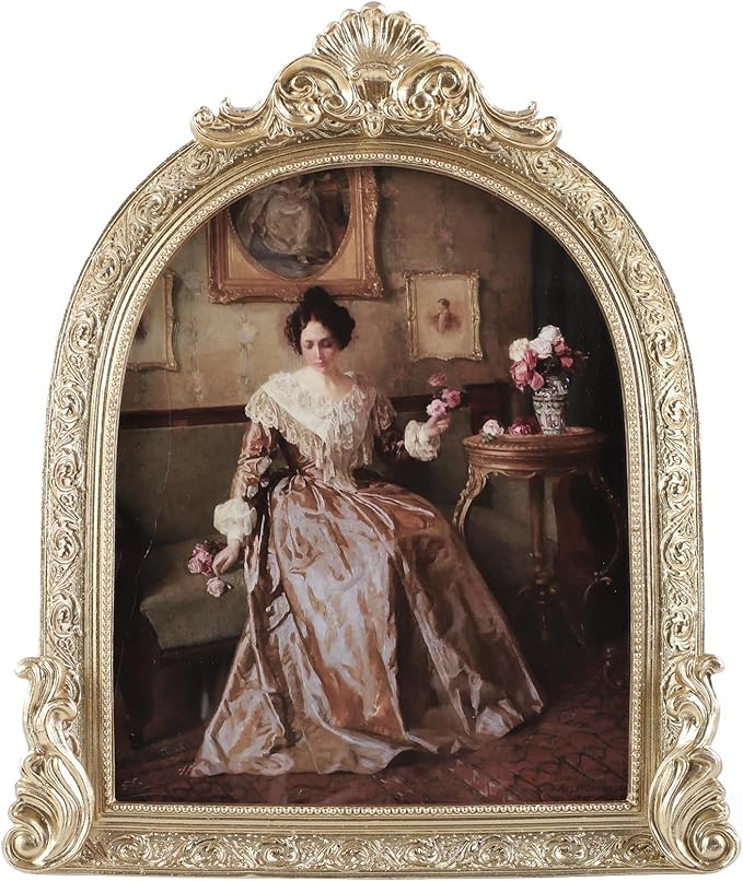 Vintage Picture Frames 8x10 Ornate Gold Antique Picture Frames for Wall and Tabletop Vintage Photo Frame Victorian Home Decor Gallery Wall Decor in Arch Shape
