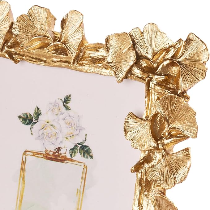 Picture Photo Frames 4x6, Gold Leaf Photo Frame,Vintage Picture Frame for Tabletop Stand or Hanging, Elegant Picture Frames for Desk or Wall,Tabletop, Counterspace, Shelf (Silver, 4x6)