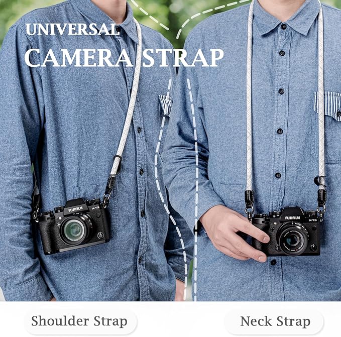 VOVMOEYA Camera Strap Rope,Camera Neck Strap Shoulder Strap for Fujifilm X100VI X100V XS20 XT5 for A6000 A6100 A6400 A6700 A7IV for Canon EOS R6 R10 for Nikon D850 D5600 D7500