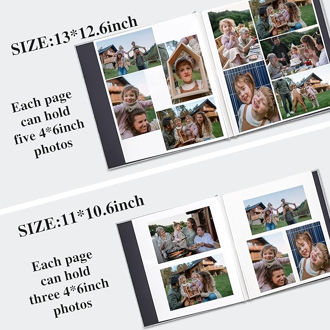 Vienrose Photo Album Self Adhesive 13x12.6 for 600 Photos Linen Scrapbook 120 Pages