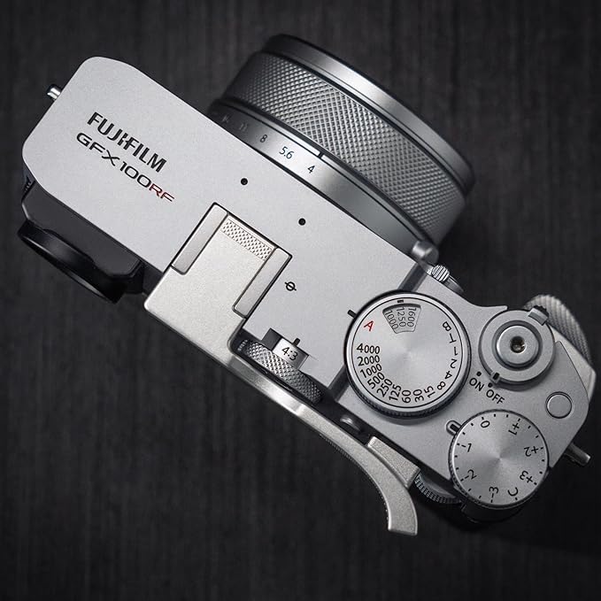Thumb Up Grip ，Compatible with Fujifilm Fuji GFX100RF Camera, Hot Shoe Thumb Rest Support Grip ，Original all-aluminum retro diamond engraving technology | Improves shooting stability (SilverA)