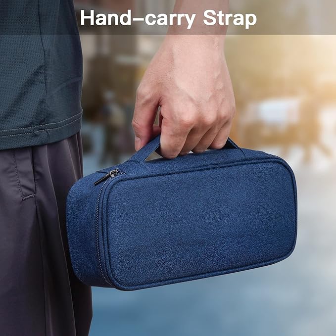 Electronics Organizer Travel Case, Carrying Pouch Bag for Travel Essentials, for Cable, Charging Cord (Navy Blue)