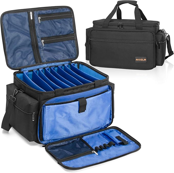 AKOZLIN Cable File Bag with Detachable Dividers for DJ Gear, Sound Instrument Accessories