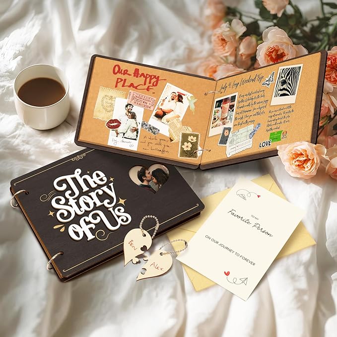 Stofinity The Story Of Us Anniversary Scrapbook - Couple Photo Album Journal, Wedding Gifts For Couples 2025, Anniversary Relationship Gifts For Him Her, Christmas Valentine Day Gift For Wife Husband
