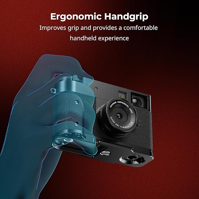 SmallRig X Half L-Shaped Grip for FUJIFILM X Half Camera, Built-in Quick Release Plate for Arca, Lightweight Ergonomic Silicone Handle with Hot Shoe Cover (Black) - 5332