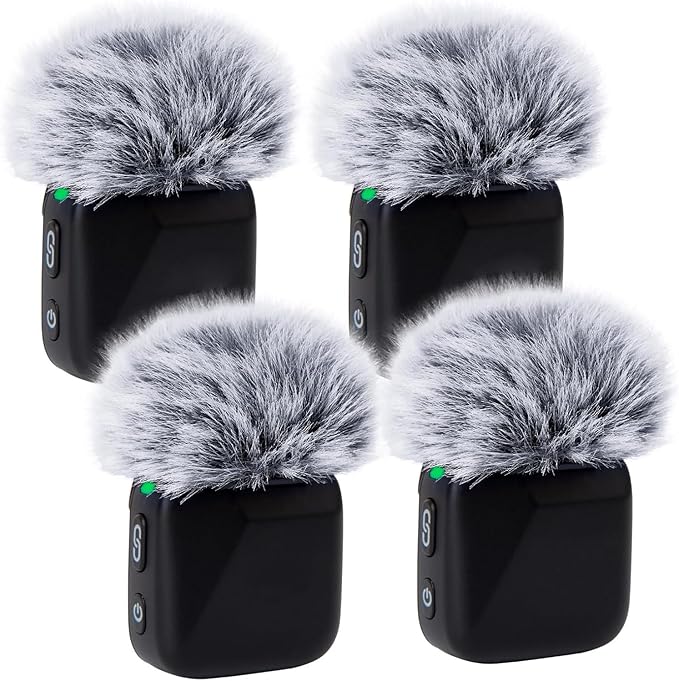 YOUSHARES Microphone Wind Muff Compatible with DJI Mic Mini - 4 Packs Furry Windproof Cover Suitable for DJI MINI 2024 Wireless to Reduce Wind Noise