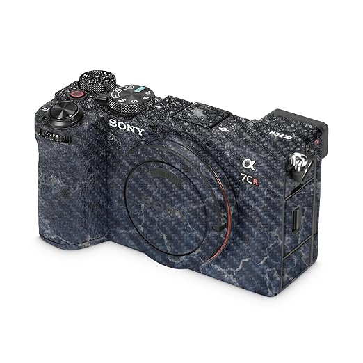 Carbon Fiber Camera Skin Compatible with Sony Alpha 7CR Camera (2023) - Dark Shimmer Marble - Premium 3M Vinyl Protective Wrap Decal Cover - Easy to Apply | Crafted in The USA by MightySkins