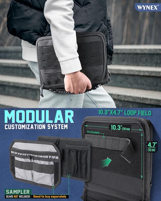 WYNEX Large Tactical Admin Pouch for EDC | Molle EDC Utility Organizer for Medical & Electronic Gear | Gifts for Men Women
