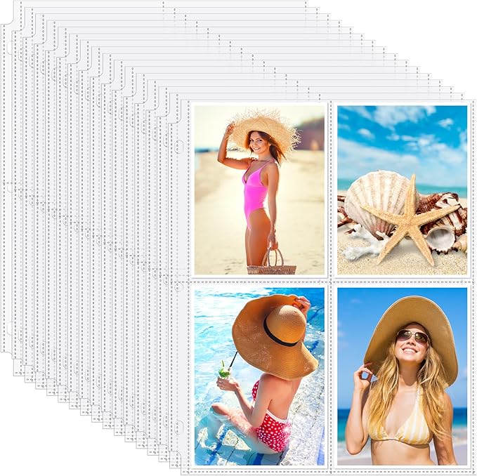 Feifeiya 150 Pack 3.5 x 5 Photo Sleeves for 3 Ring Binder(for 1200 Pictures) archival Photo Page Protectors Holds Clear Plastic Refill Pages Plastic Album Refill Pages