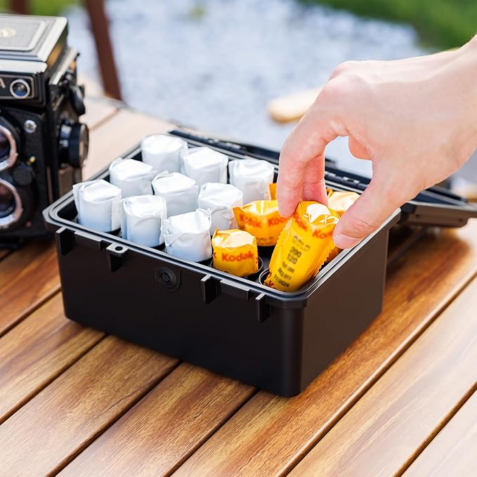 JJC Heavy Duty 120 Film Case Holder for 15 Rolls of 120-Medium Format Films, IP67 Waterproof and Light-Sealed (No Film Included)